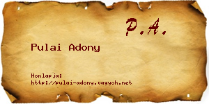 Pulai Adony névjegykártya